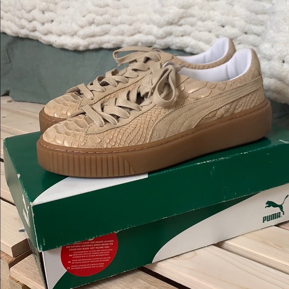 Puma Shoes - Snakeskin gold puma creepers